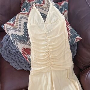 PrettyLittleThing Cream Backless Dress